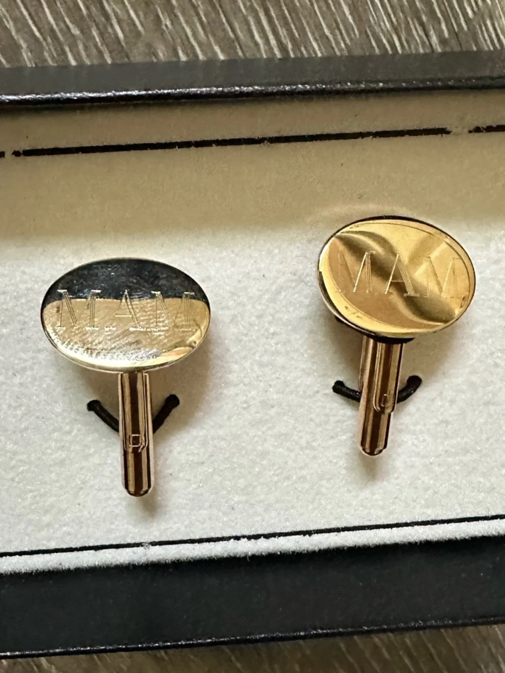 Gold-Tone Oval Cufflinks - Men's Accessories